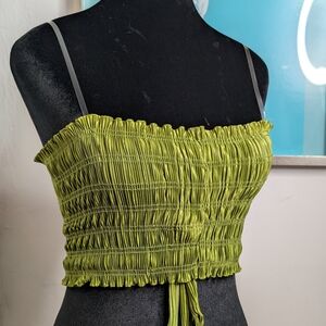 Lime Green Smocked Women's Top